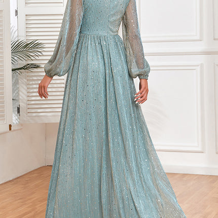 Onbely Robe de soirée maxi longue élégante avec paillettes brillantes pour un mariage femme cérémonie