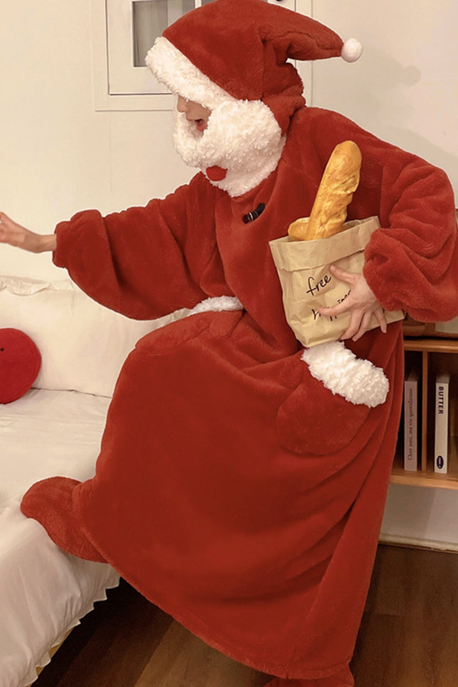 Onbely pyjama père noël avec poches à capuche oversized hiver