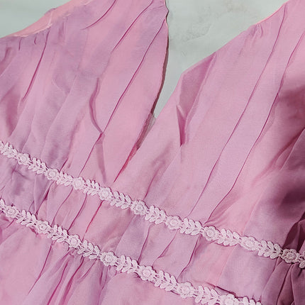 Onbely robe de soirée longue dégradé bleu et rose élégante à fines brides pour baptême