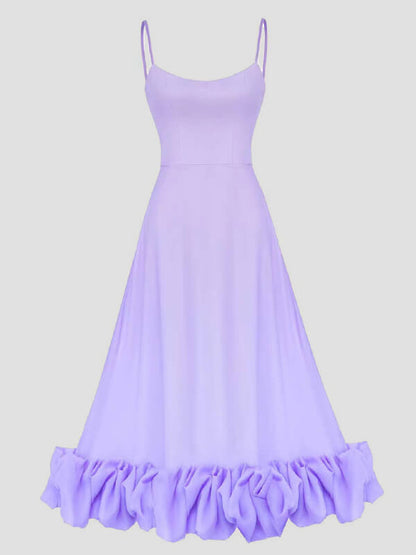 Onbely robe longue bustier à fines brides avec volants, élégante et douce pour cocktail et bal de promo
