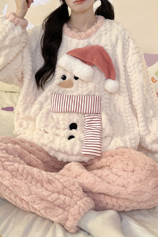 Onbely ensemble de pyjama polaire père noël femme hiver