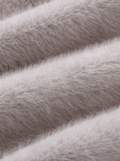 Onbely manteau en fausse fourrure avec poches pour femme mode