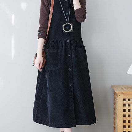 Onbely salopette jupe bretelle velours cotelé avec poches femme vintage