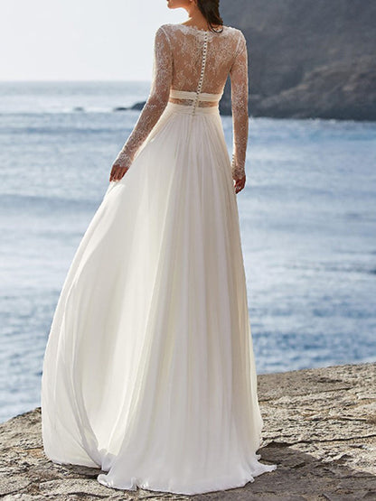 Onbely robe maxi longue de mariée princesse dentelle bohème