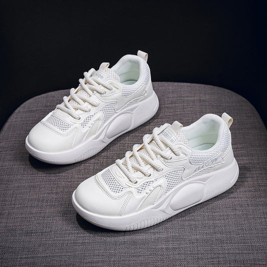 Onbely Baskets Femme Blanches Respirantes Chaussures de Sport et Ville Légères & Confortables pour Étudiantes