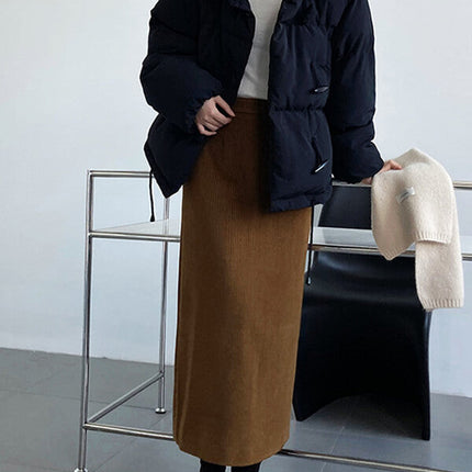 Onbely manteau en coton avec poches col montant femme mode hiver