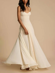 Onbely robe longue fluide à fines bretelles sans manches femme élégante décontractée invitée mariage bal de promo