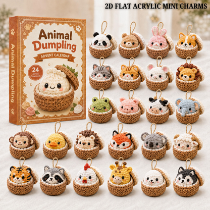Animal Dumpling Advent Calendar 2026 - 24-Day Festive Countdown, Acrylic Charms Blind Box - Gift For Crochet Lovers