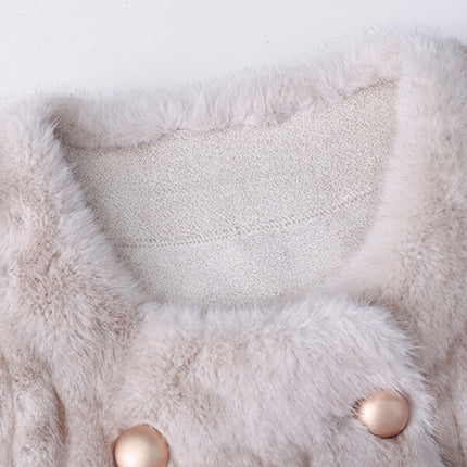 Onbely manteau en fausse fourrure double boutonnage - onbely