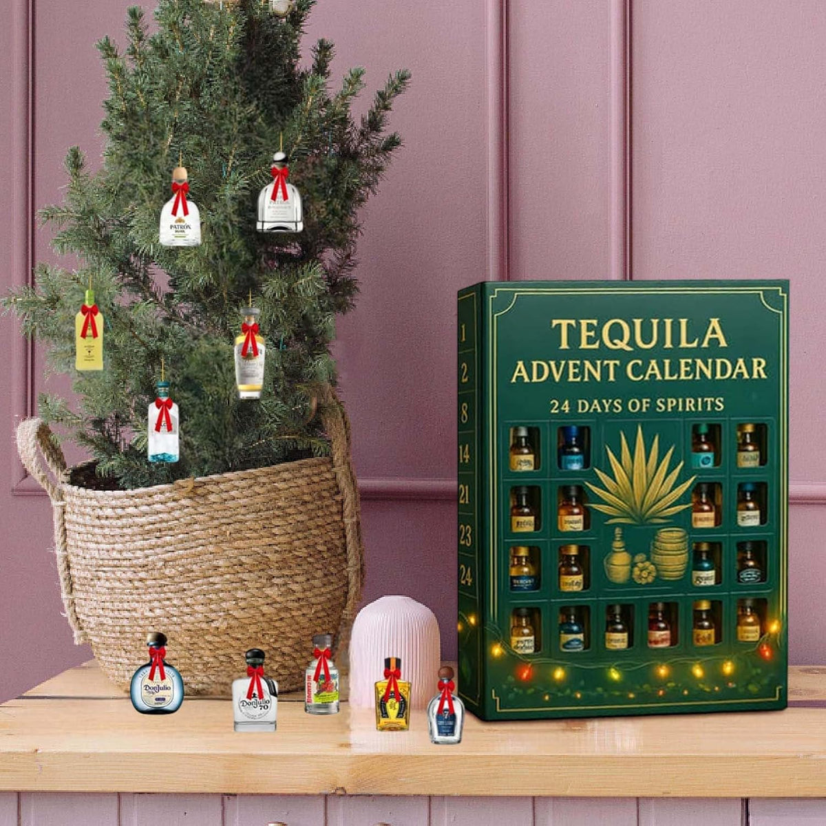 2026 Tequila Advent Calendar 24 Days Of Festive Surprises Mexican Inspired Holiday Countdown Gift 2d Acrylic Collectible Display Decor