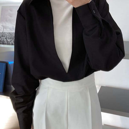 Onbely chemisier décolleté plongeant pour femme - onbely