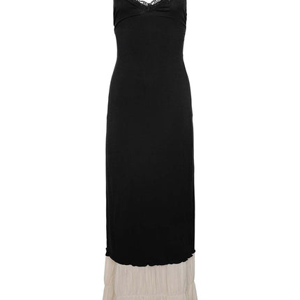 Onbely Robe de soirée longue moulante en dentelle à volants noire pour un mariage