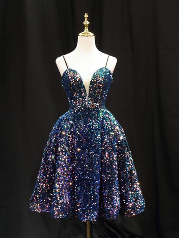 Onbely mi-longue robe brillante paillette à fines brides - onbely