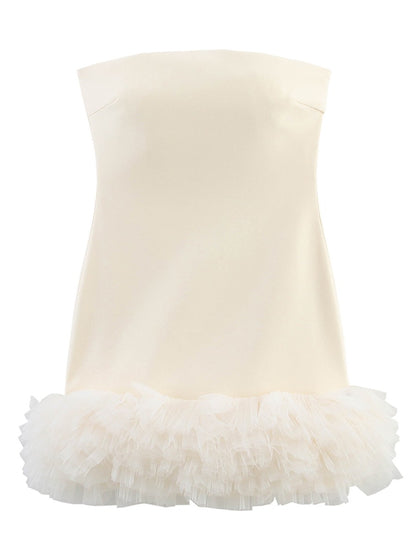 Onbely robe courte bouffante tutu tulle unicolore bustier doux mode vacances tous les jours