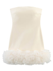 Onbely robe courte bouffante tutu tulle unicolore bustier doux mode vacances tous les jours