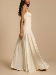 Onbely robe longue fluide à fines bretelles sans manches femme élégante décontractée invitée mariage bal de promo