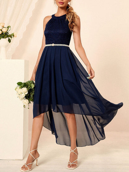 Onbely robe demoiselle d'honneur court devant longue derriere navy - onbely