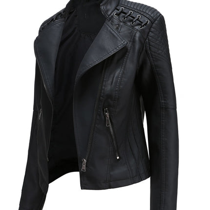 Onbely Perfecto femme en cuir PU avec poches et fermeture éclair