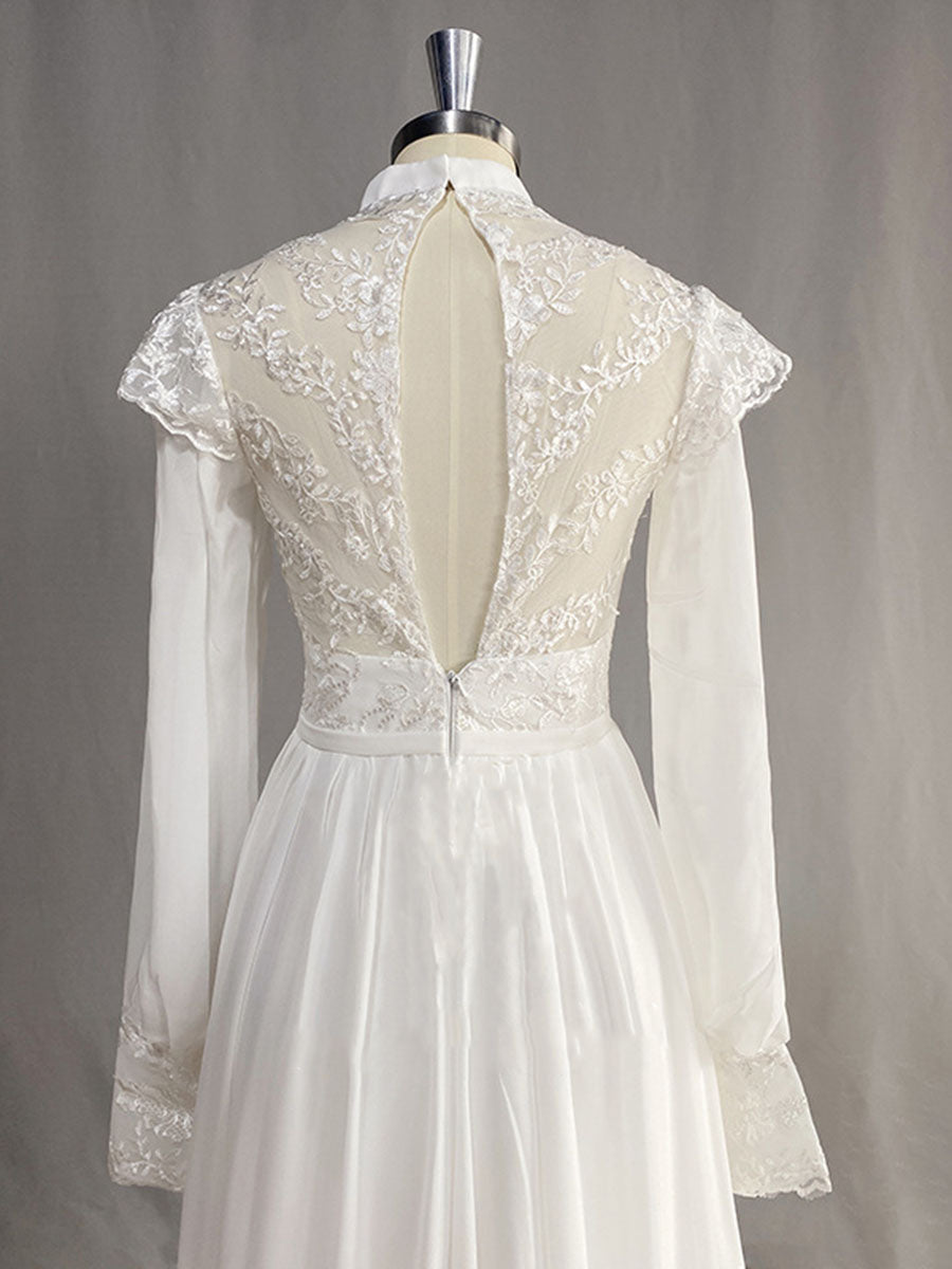 Onbely robe maxi longue de mariée princesse manches longues vintage