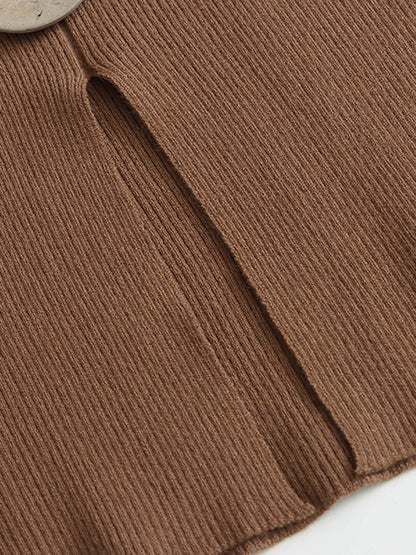 Onbely pull en maille moulante Col en V boutons pour femme mode