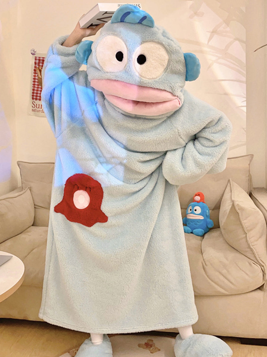 Onbely pyjama combinaison adulte animaux poisson bleu oversized