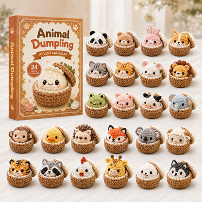 Animal Dumpling Advent Calendar 2026 - 24-Day Festive Countdown, Acrylic Charms Blind Box - Gift For Crochet Lovers