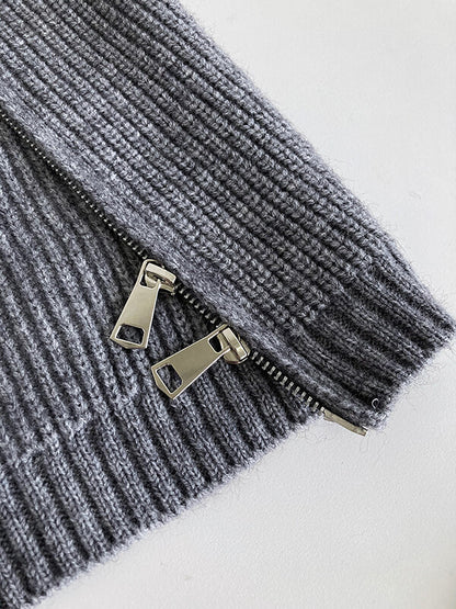 Onbely pull mode col montant fermeture éclair pour femme - onbely