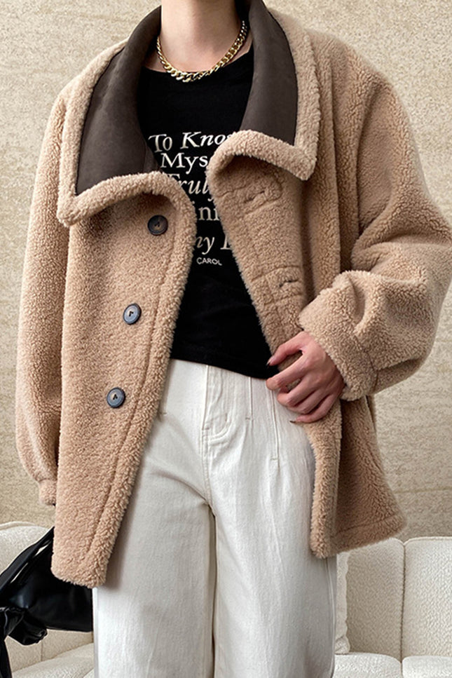 Onbely manteau aviateur réversible boutonnage col revers pour femme