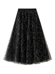 Onbely long skirt tulle shiny sequin woman fashion