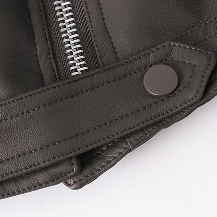 Onbely Perfecto femme en simili cuir court avec poches et fermeture éclair