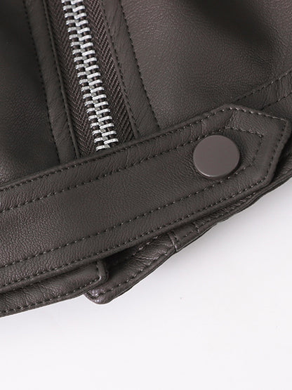 Onbely Perfecto femme en simili cuir court avec poches et fermeture éclair