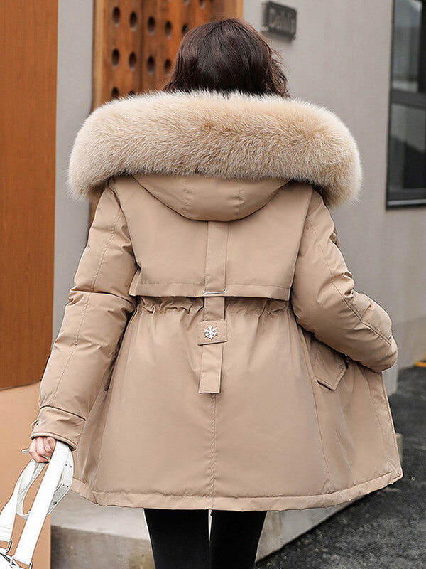 Onbely parka mi-longue doublé polaire à capuche femme hiver