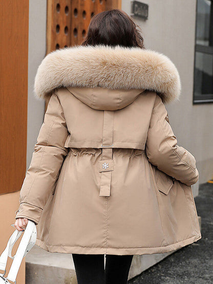 Onbely parka mi-longue doublé polaire à capuche femme hiver