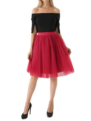 Onbely Jupe Tutu Mi-Longue en Tulle Élégante pour Femme