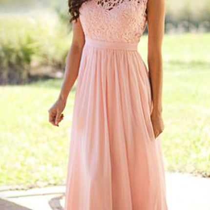 Onbely robe longue demoiselle d'honneur dentelle mousseline élégant - onbely