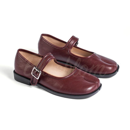 Chaussures Mary Jane Tabis Rouge à Bout Fendu