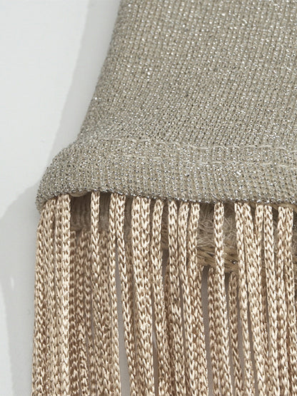 Onbely mi-longue robe brillante paillette à fines brides dos nu cocktail