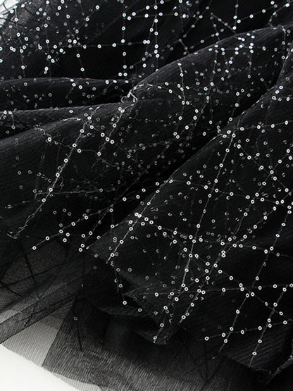 Onbely jupe longue tulle brillante paillette femme mode