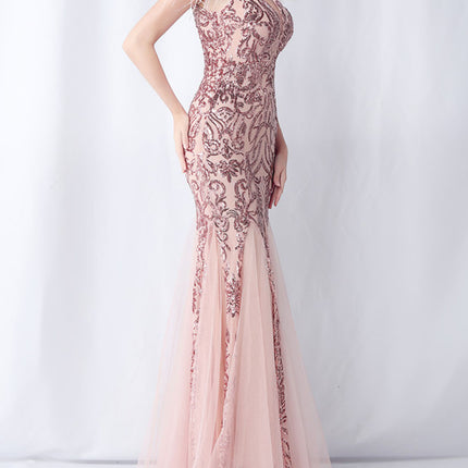 Onbely robe de soirée maxi longue en paillettes brillantes avec plumes pour un mariage femme cérémonie