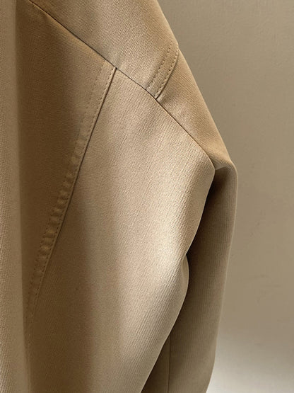 Onbely veste courte coulisse boutonnage taille col montant femme mode