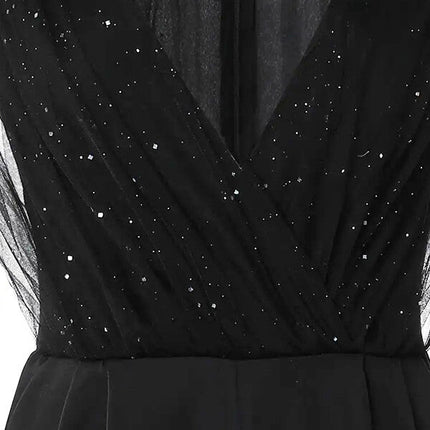 Onbely robe de soirée longue fendue sur le côté en paillettes brillantes à volants pour un mariage femme cérémonie