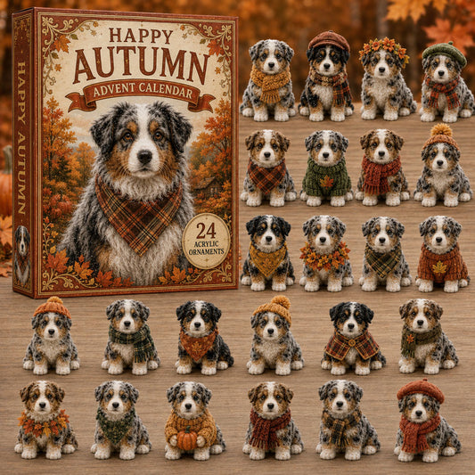 Autumn Australian Shepherd Advent Calendar 2026 - 24-Day Festive Countdown