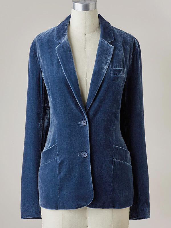 Onbely court blazer velours boutonnage poches col revers femme