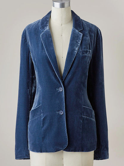 Onbely court blazer velours boutonnage poches col revers femme