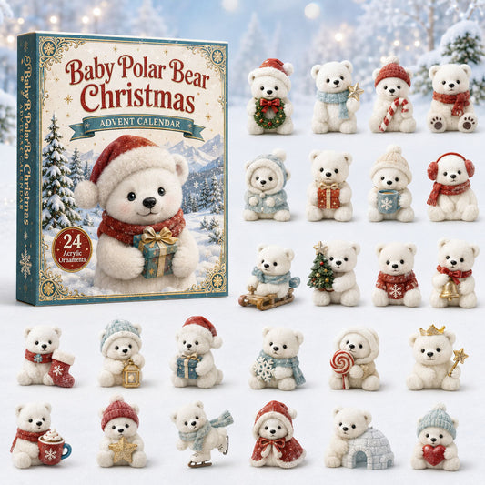 Baby Polar Bear Christmas Advent Calendar 2026 - 24-Day Festive Countdown