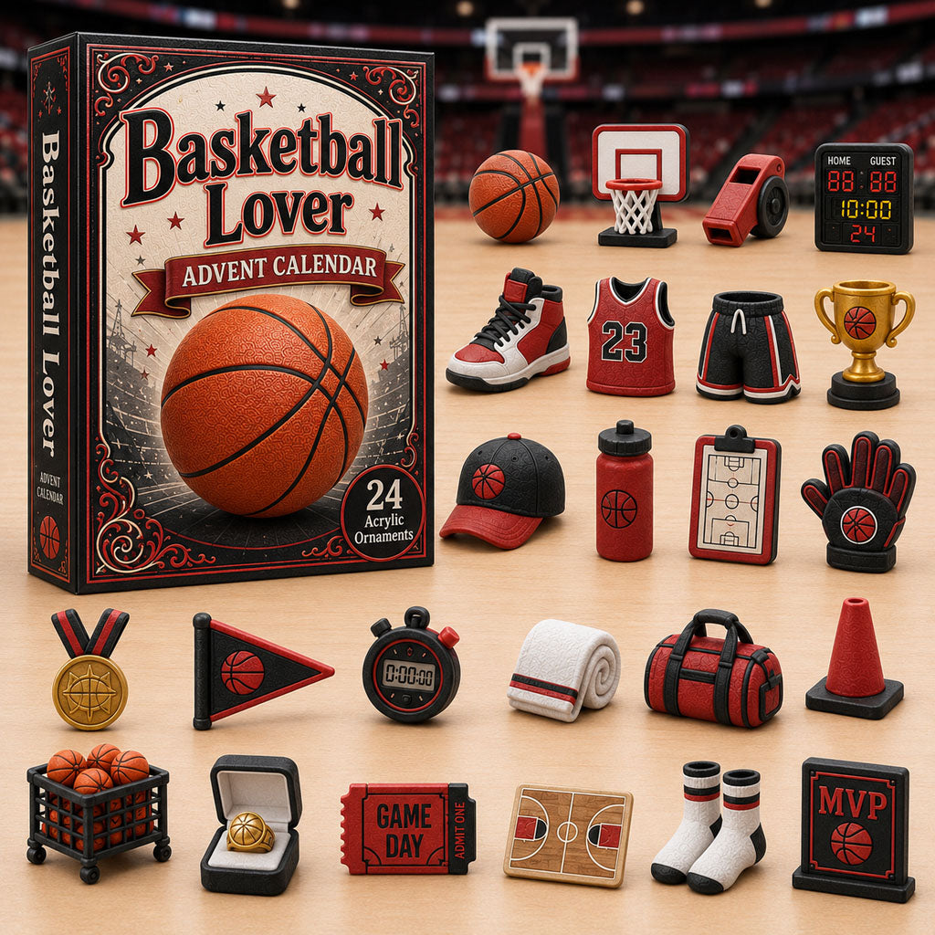 Basketball Red Theme Advent Calendar 2026 - 24-Day Festive Countdown