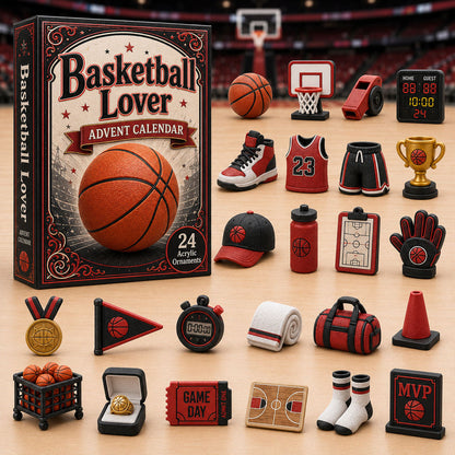 Basketball Red Theme Advent Calendar 2026 - 24-Day Festive Countdown