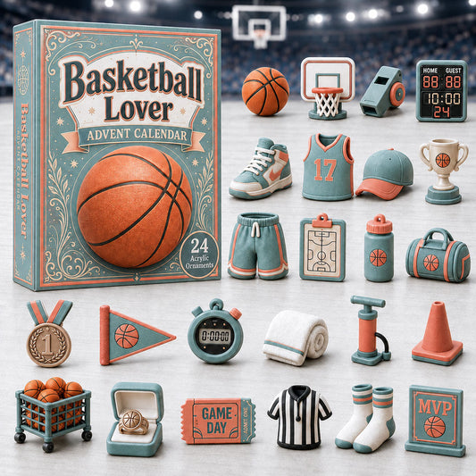 Basketball Turquoise Theme Advent Calendar 2026 - 24-Day Festive Countdown