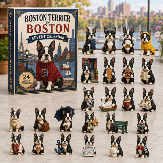 Boston Terrier In Boston Advent Calendar 2026 - 24-Day Festive Countdown