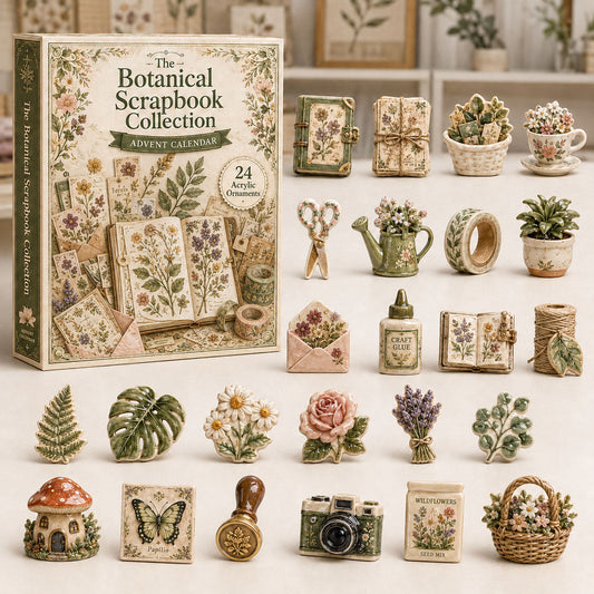Botanical Scrapbook Advent Calendar 2026 - 24-Day Festive Countdown